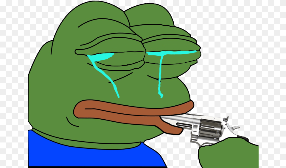 Male Depression Through The Lens Of 4chan Pepe The Frog Gun, Firearm, Handgun, Weapon Free Png