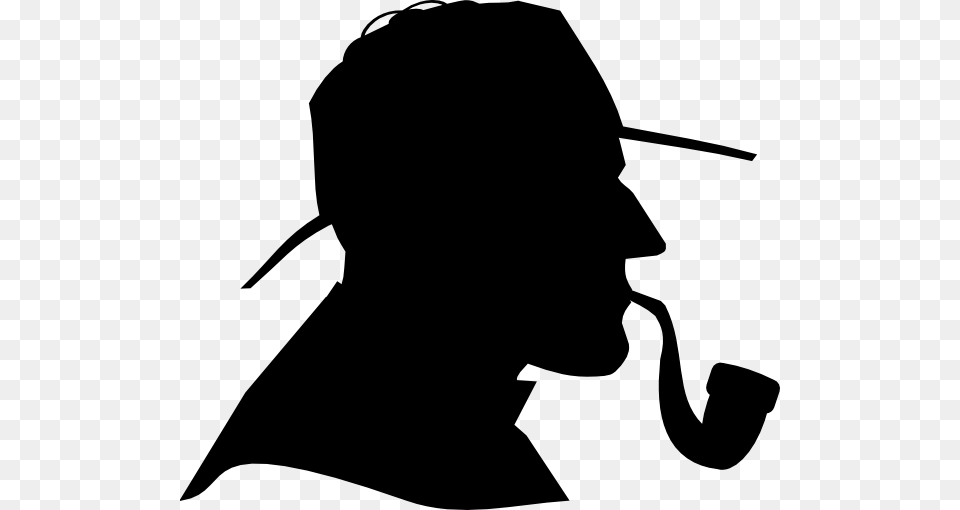 Male Detective Clip Art, Silhouette, Smoke Pipe, Animal, Bear Free Png Download