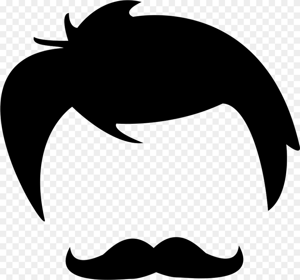 Male Hair Of Head And Face Shapes Icon, Stencil, Person, Fish, Sea Life Free Png