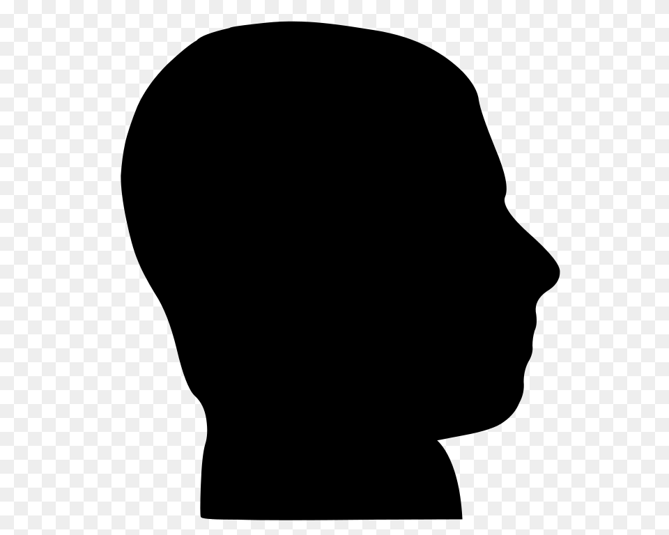 Male Head Silhouette, Gray Png Image