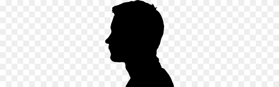 Male Head Silhouette Clip Art, Gray Free Png Download