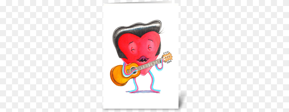 Male Heart Greeting Card Illustration, Guitar, Musical Instrument, Person, Art Free Transparent Png