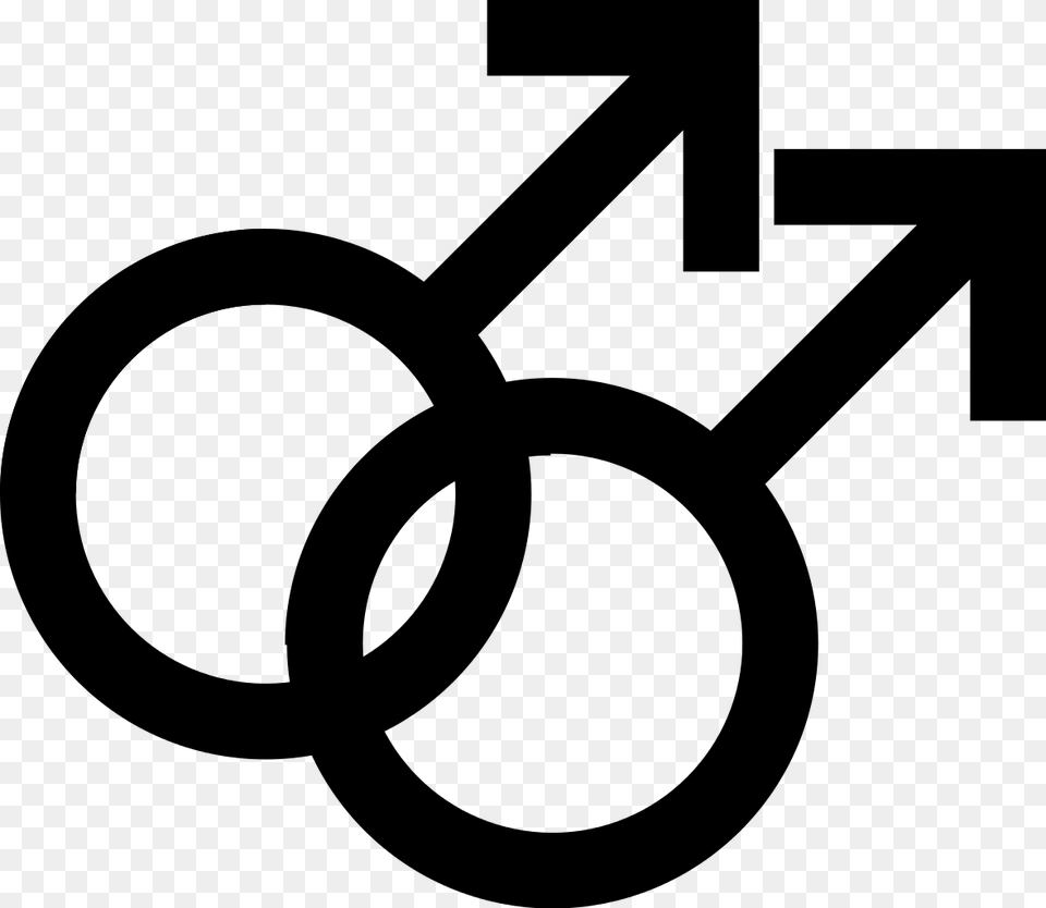 Male Homosexuality Symbol Male And Male Symbol, Gray Png