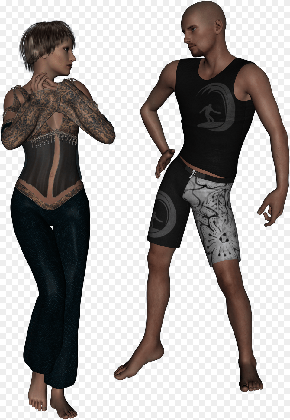Male Model Dennis Drake Male And Female Character Illustration, Adult, Tattoo, Skin, Person Png