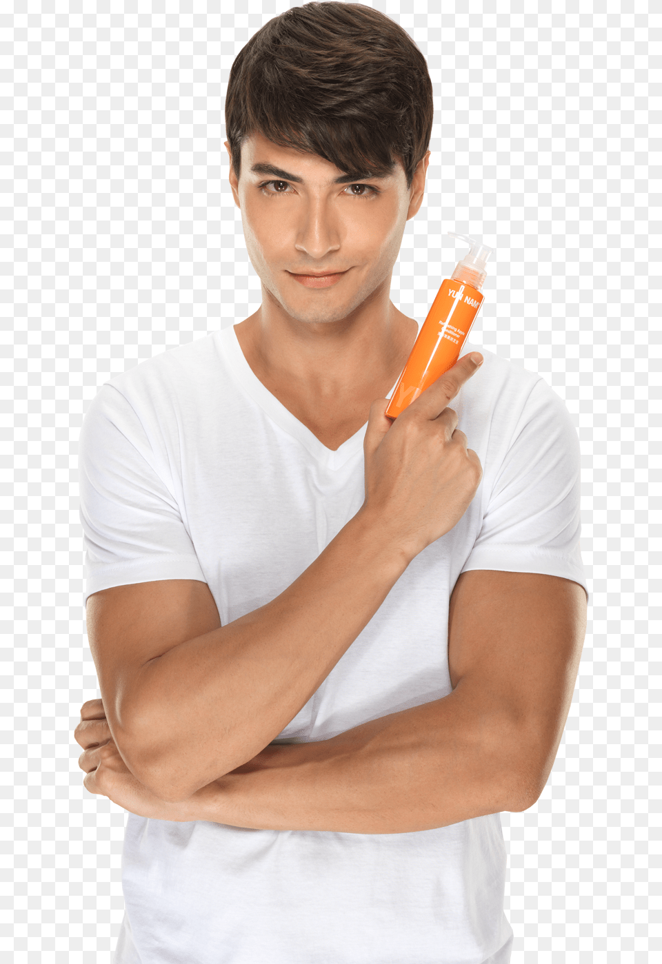 Male Model With Product Male Hair Model, Bottle, Cosmetics, Perfume, Adult Free Transparent Png