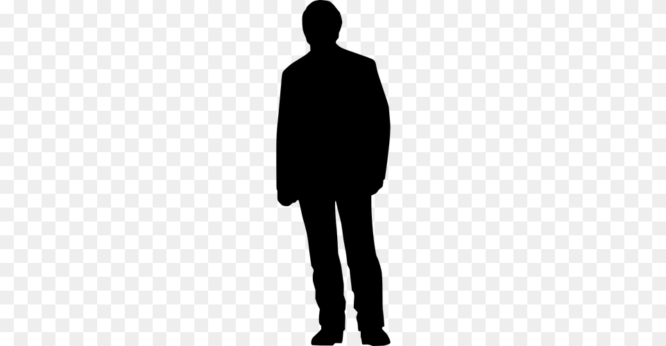 Male Person Standing Silhouette Vector Clip Art, Gray Png Image