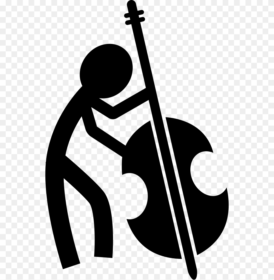 Male Playing Cello, Stencil, Musical Instrument Png