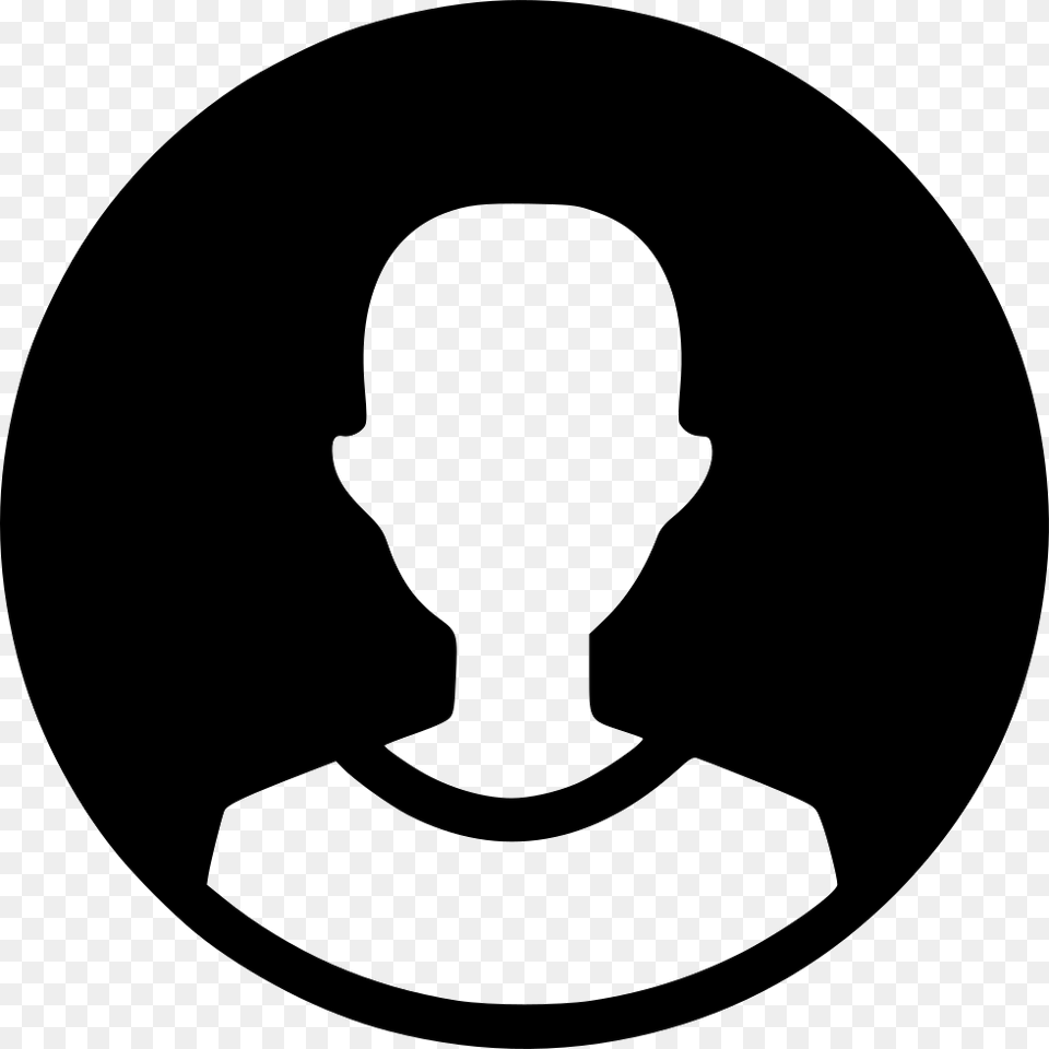 Male Profile Round Circle Users Comments Profile Pic Icon, Silhouette, Stencil Free Png Download