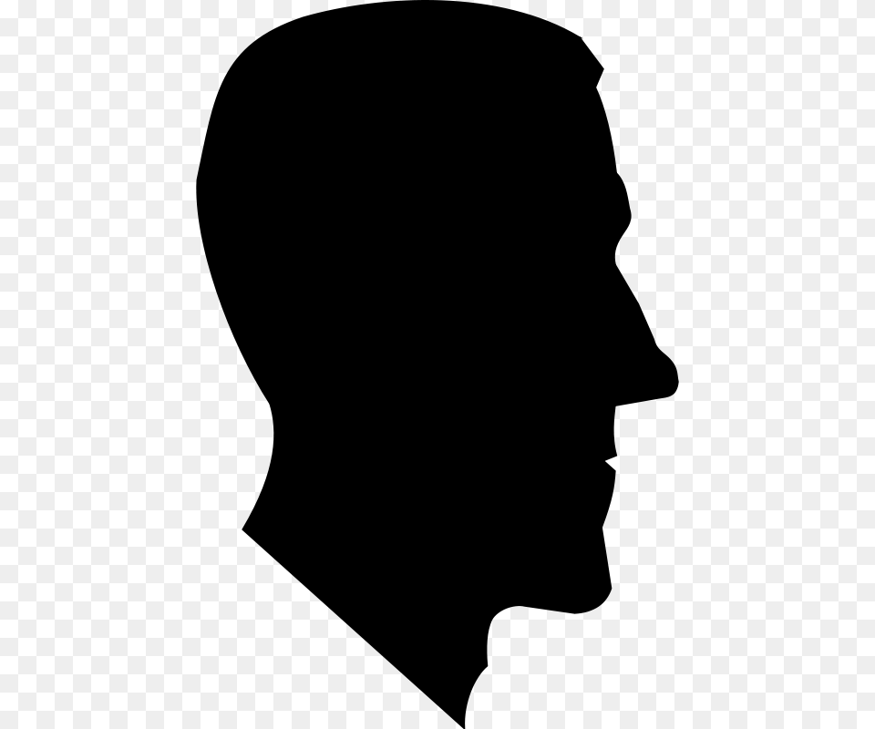 Male Profile Silhouette, Gray Free Png
