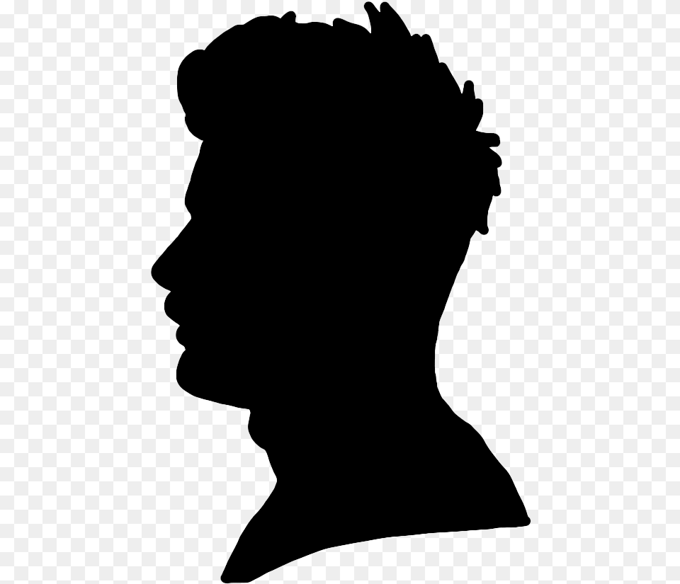 Male Profile Silhouette Man Head Silhouette, Gray Free Transparent Png