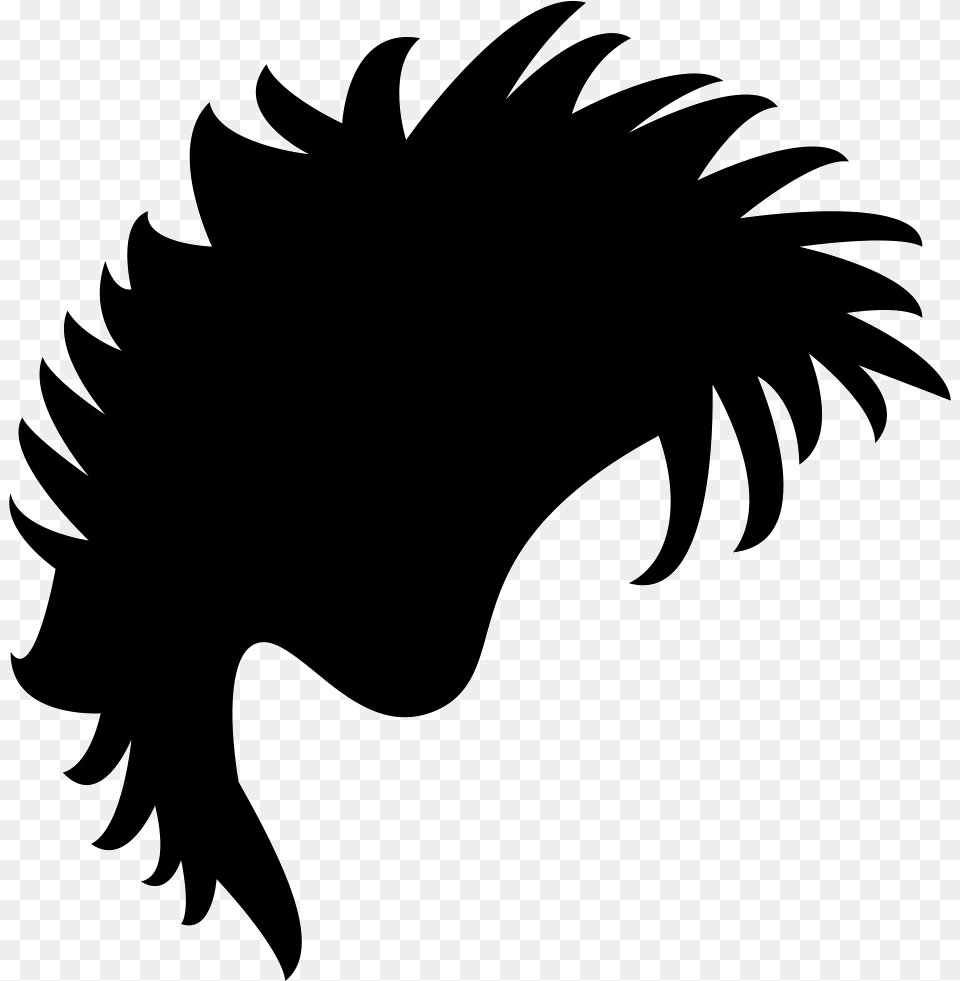Male Short Black Hair Shape Comments Male Hair Vector, Silhouette, Stencil Free Png Download