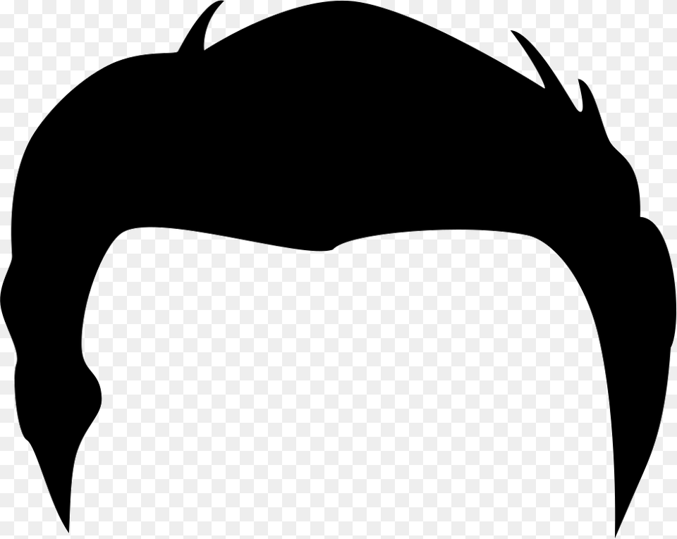 Male Short Hair Wig Shape Boy Hair Clipart Black And White, Face, Head, Stencil, Person Png Image