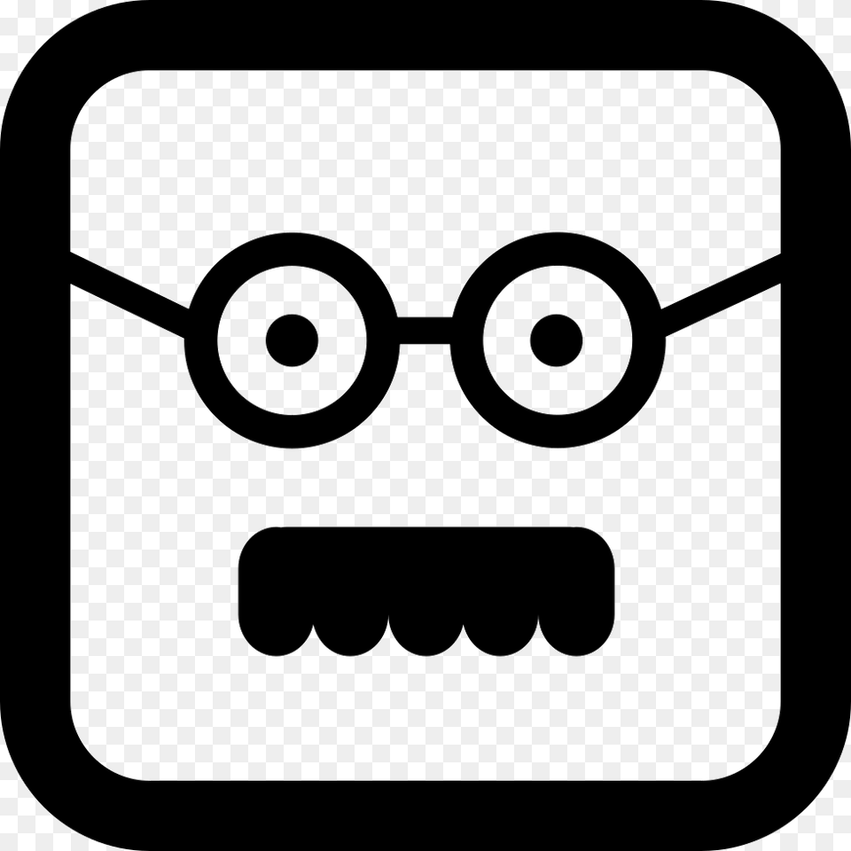 Male Square Face With Glasses And Mustache Comments Square With Face, Device, Grass, Lawn, Lawn Mower Free Png Download