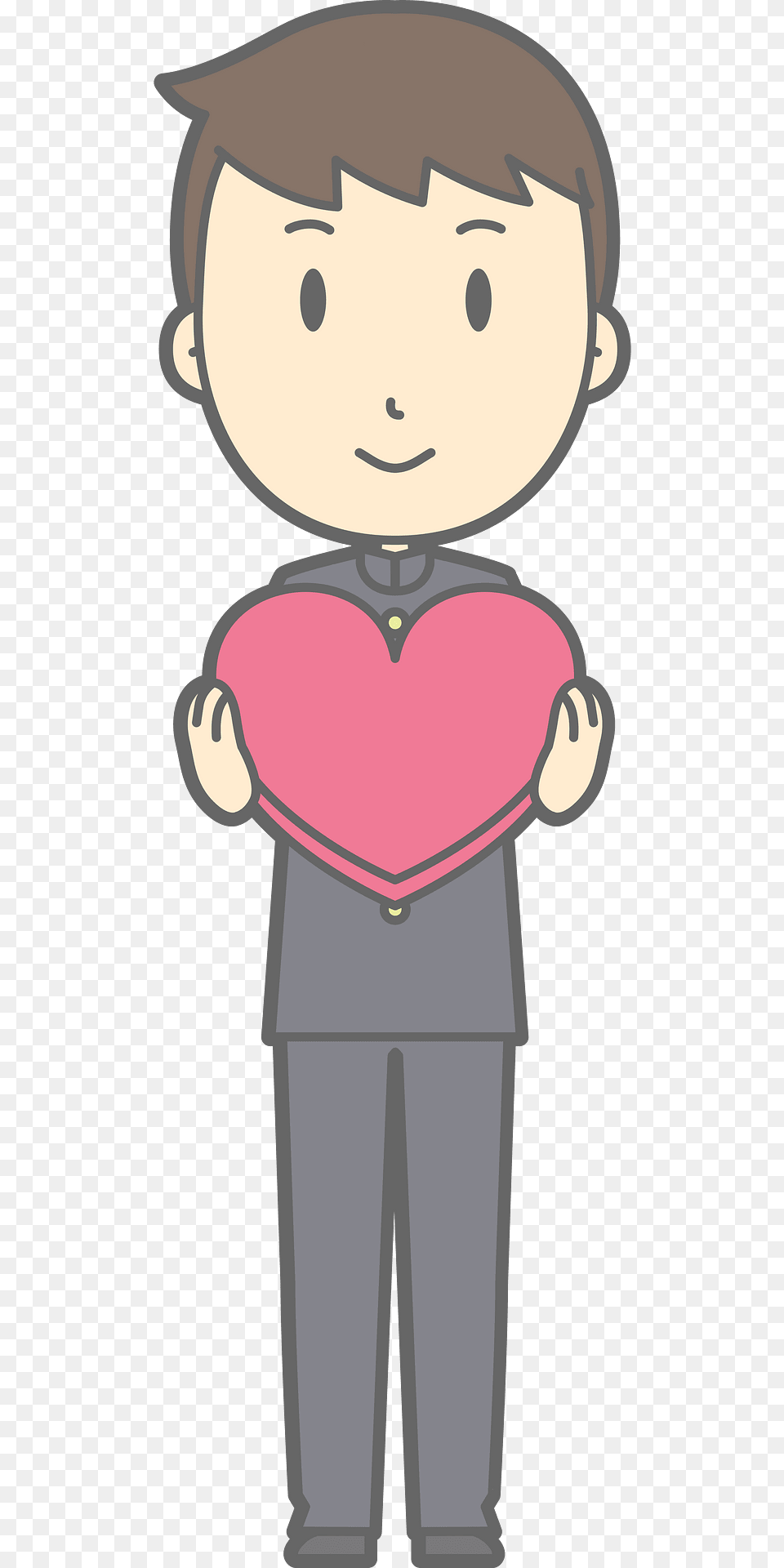 Male Student Heart Clipart, Face, Head, Person, Book Free Png Download