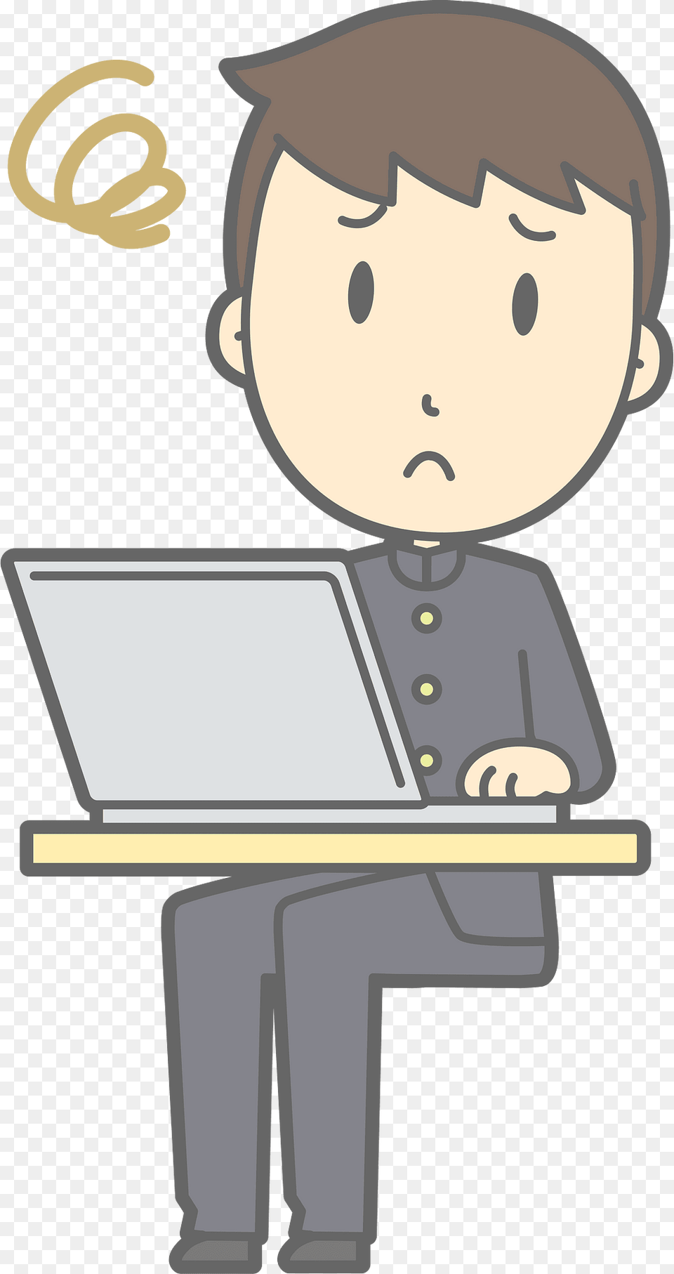 Male Student Laptop Computer Clipart, Electronics, Pc, Face, Head Free Transparent Png