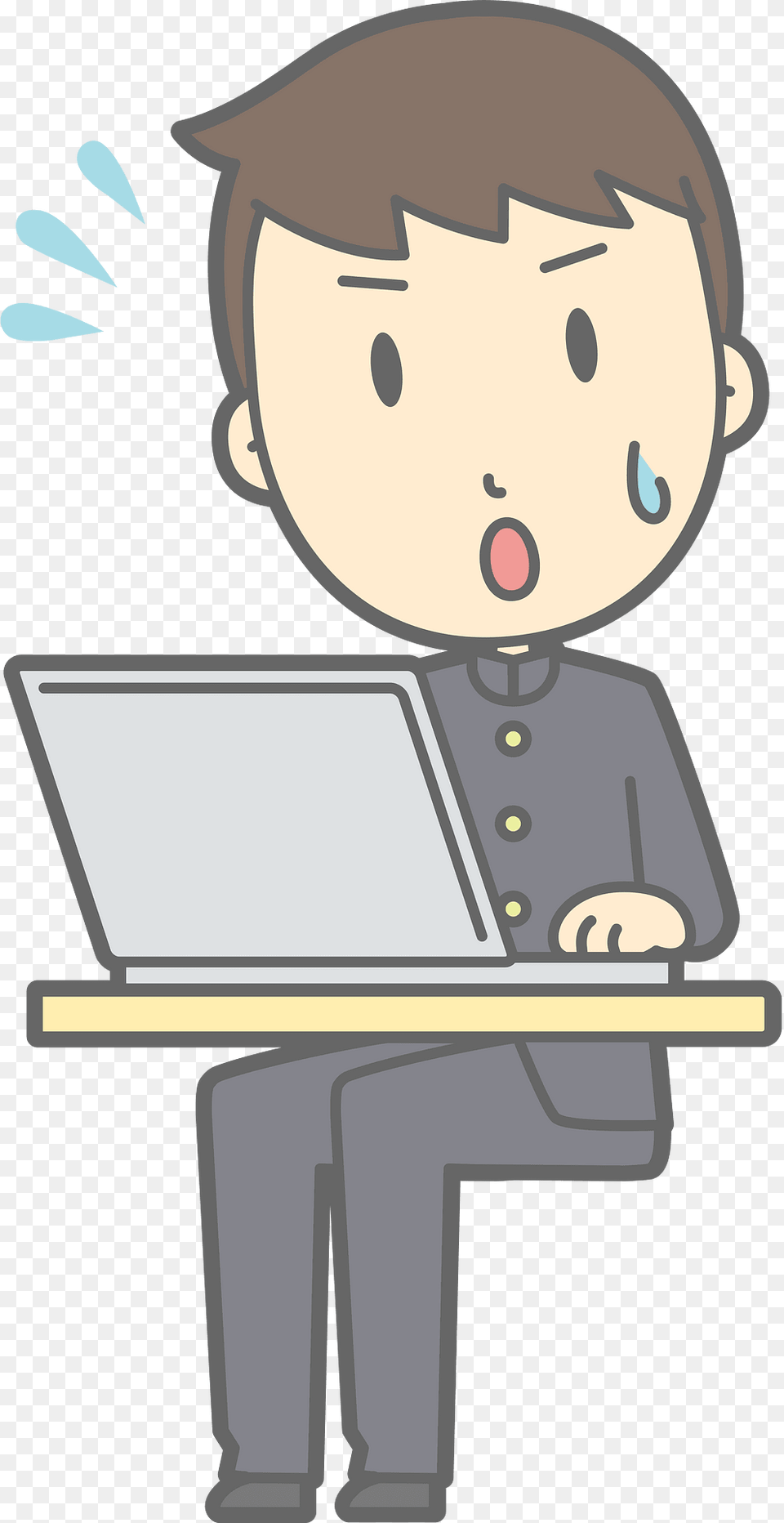 Male Student Laptop Computer Clipart, Electronics, Pc, Head, Person Png