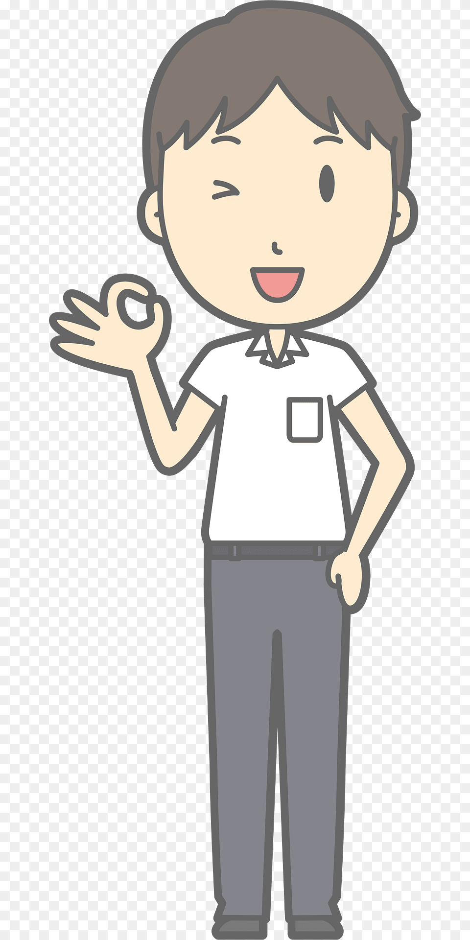 Male Student Ok Sign Clipart, Person, Face, Head Free Png Download