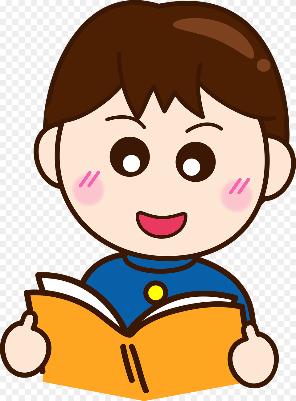 Male Student Reading Textbook Clipart, Person, Baby, Book, Publication Png