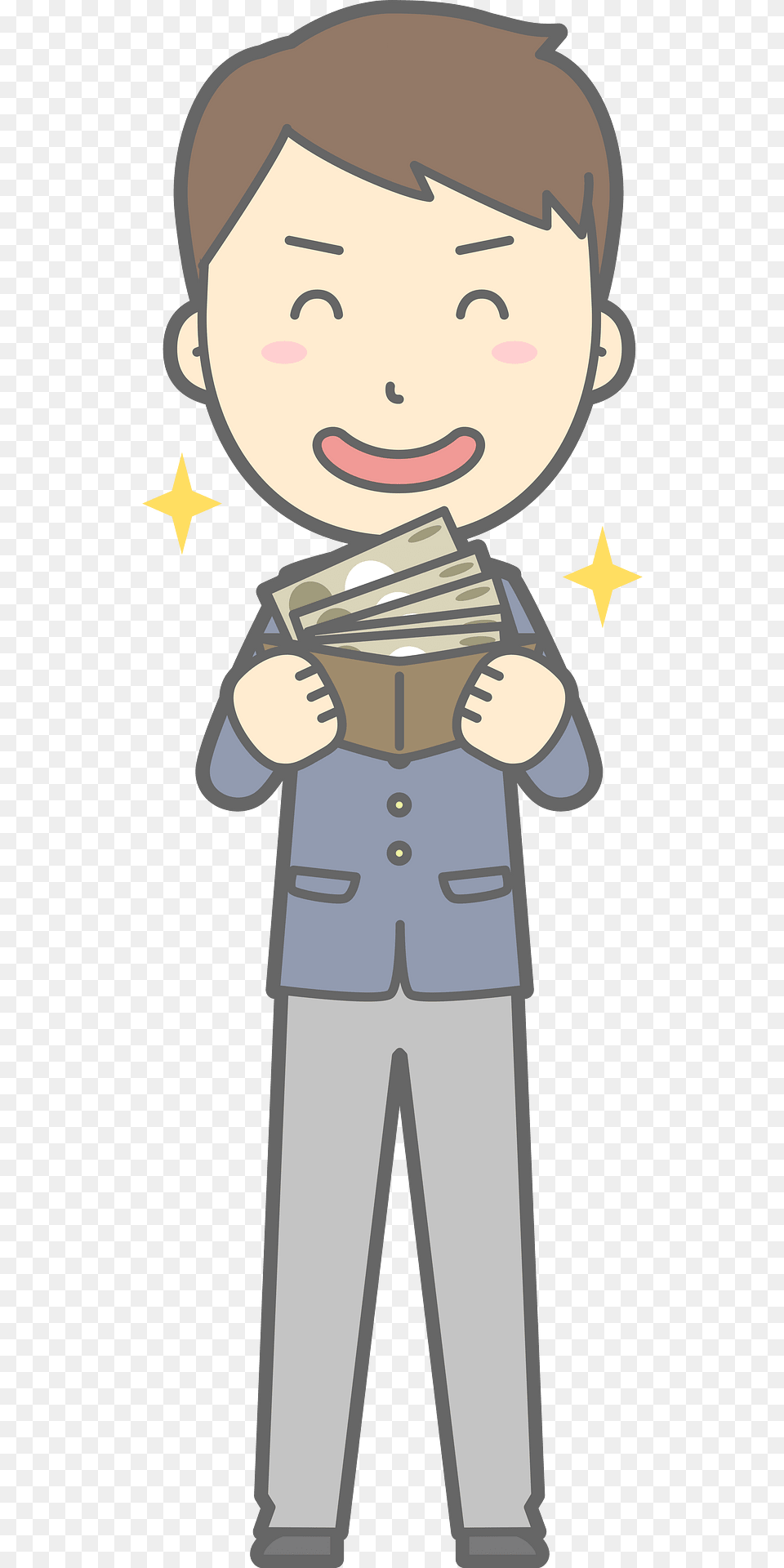 Male Student Rich Clipart, Book, Comics, Publication, Person Free Png Download