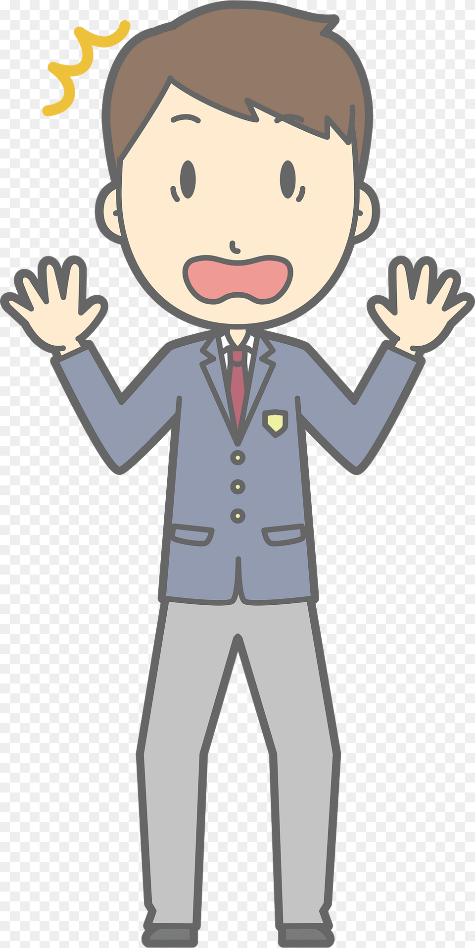 Male Student Surprised Clipart, Person, Face, Head, Book Free Transparent Png