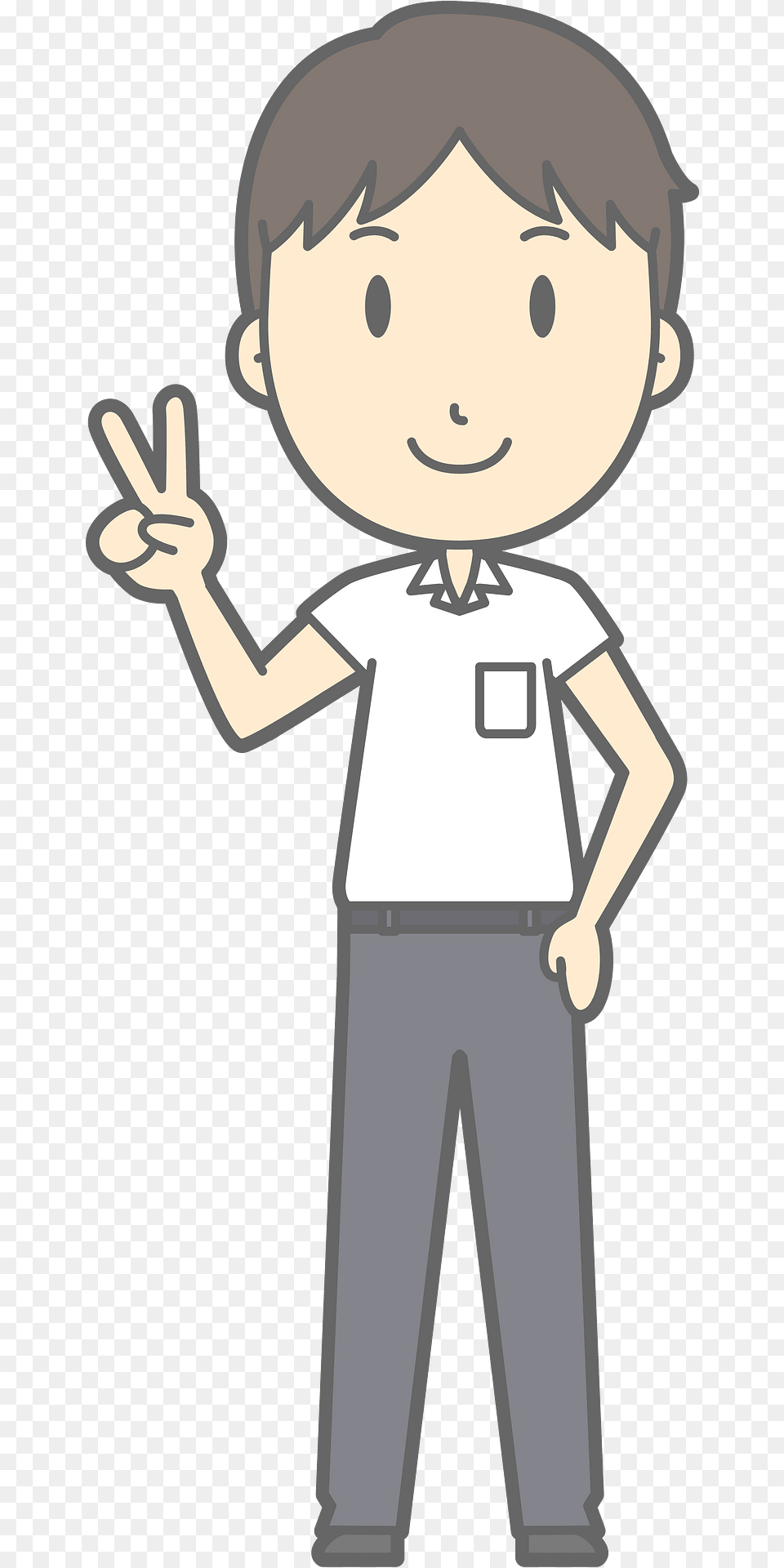 Male Student V Sign Clipart, Person, Face, Head, Book Png Image