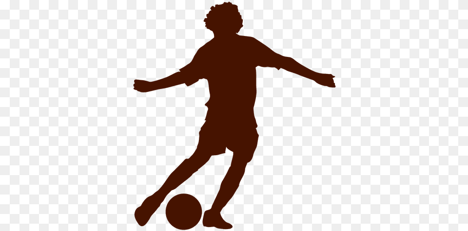 Male Teen Playing Football Silhouette Transparent Chico Jugando Futbol, Person, Kicking Png Image