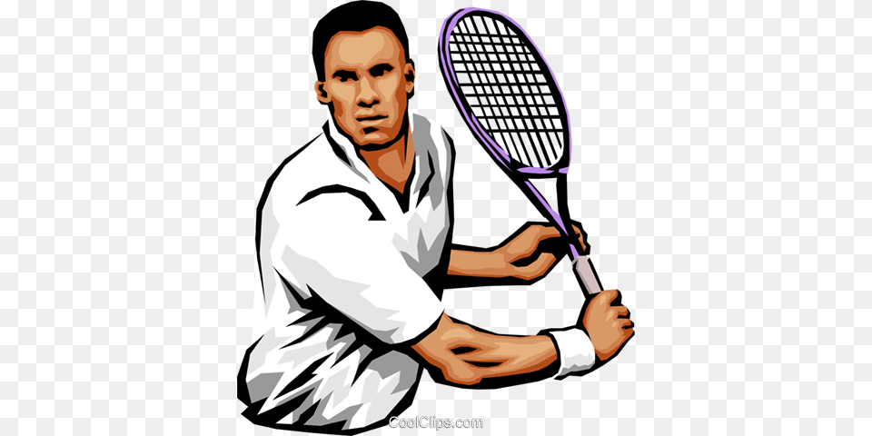 Male Tennis Player Royalty Vector Clip Art Illustration, Tennis Racket, Sport, Racket, Tennis Ball Free Png Download