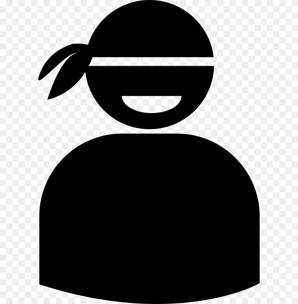 Male With Bandana Silhouette, Stencil Free Png