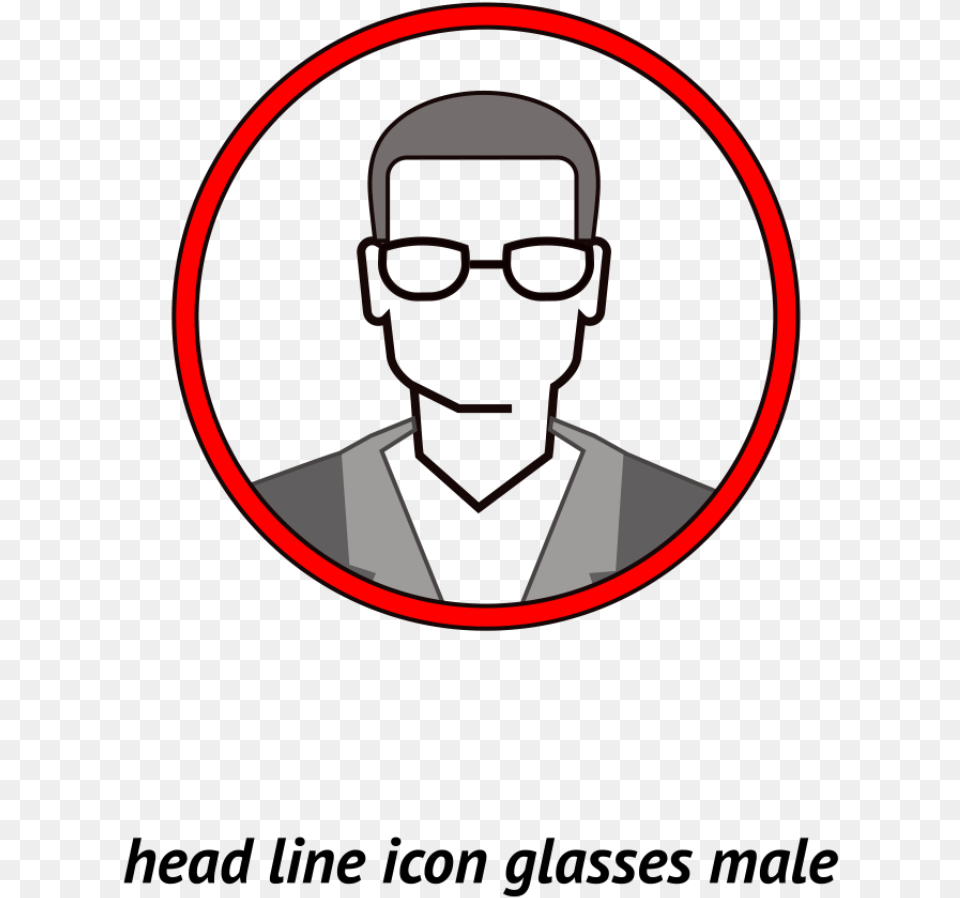 Male With Glasses Round Icon For Adult, Photography, Accessories, Face, Head Free Png
