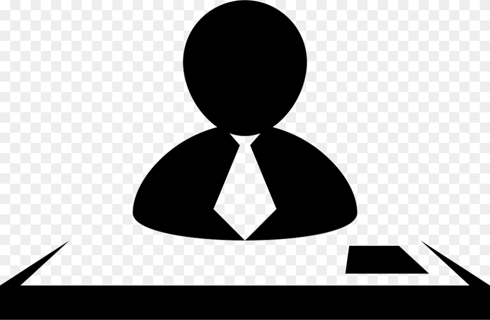 Male Worker Behind A Desk Comments Job Applications Icon Stencil, Silhouette, Appliance, Ceiling Fan Free Png