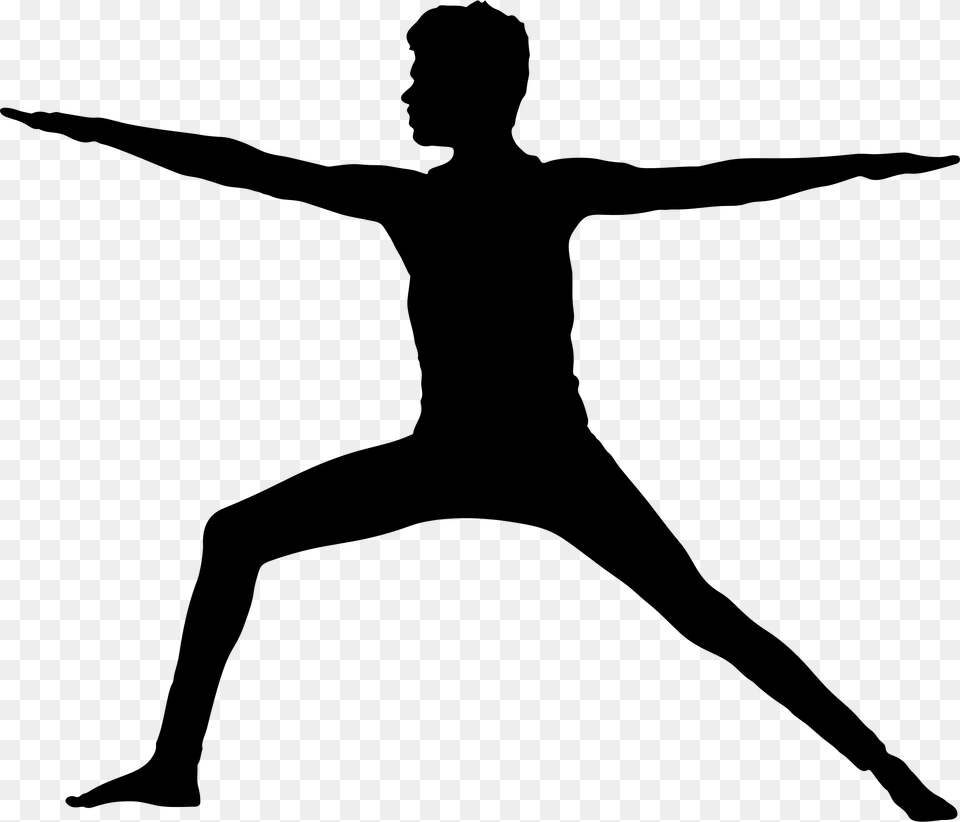 Male Yoga Pose Silhouette Icons, Gray Free Transparent Png