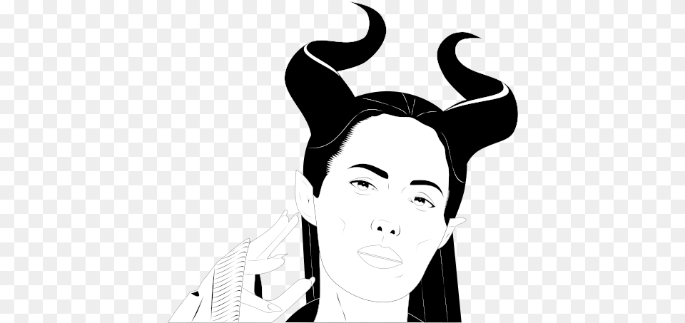 Maleficent Maleficent Horns Vector, Art, Adult, Drawing, Face Png Image