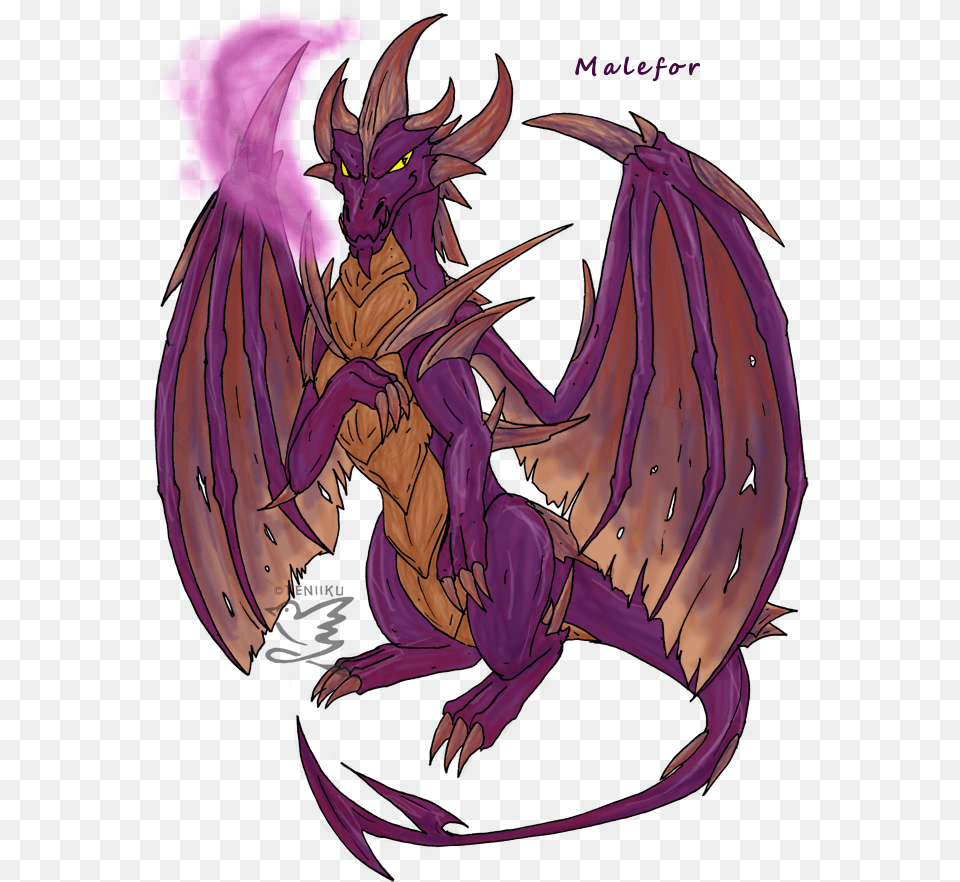 Malefor By Feniiku Malefor Spyro, Dragon, Purple, Adult, Female Png Image