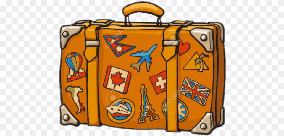 Maleta Hand Drawn Retro Style Travel Suitcase, Baggage, First Aid Png Image