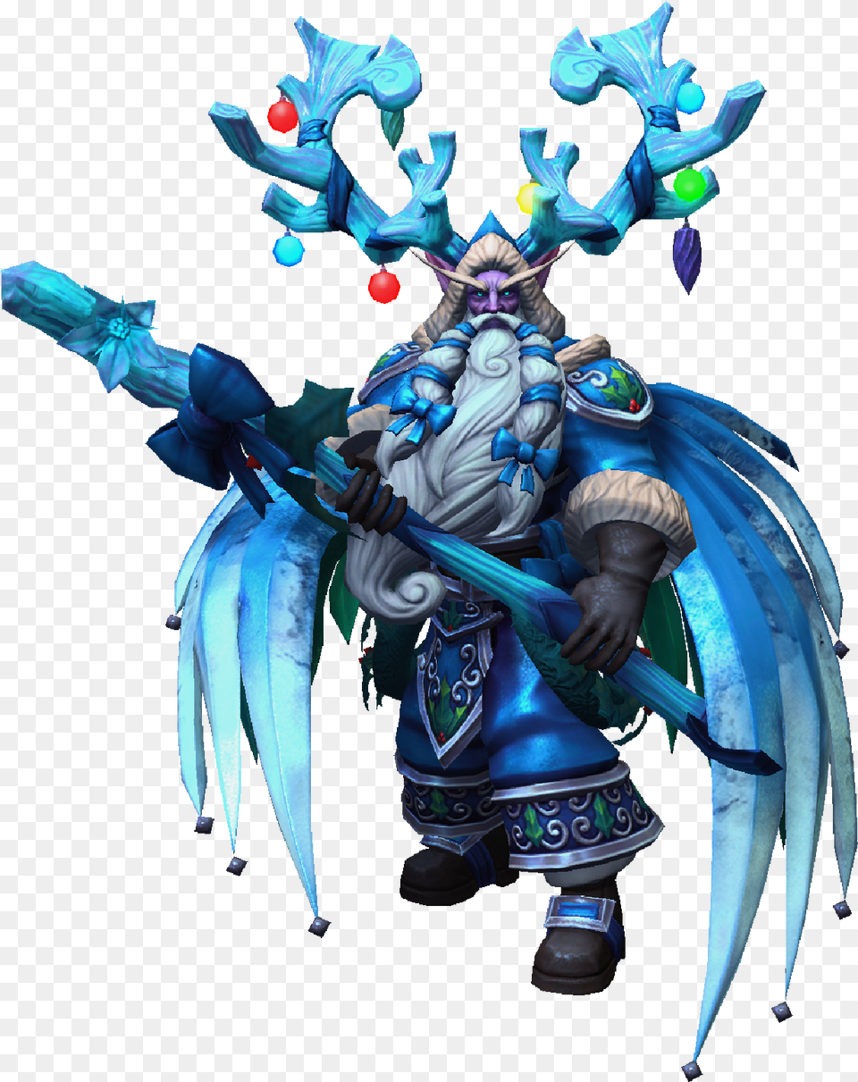 Malfurion Winter Veil Greatfather Icy Skin Portable Network Graphics, Person, Figurine Png Image
