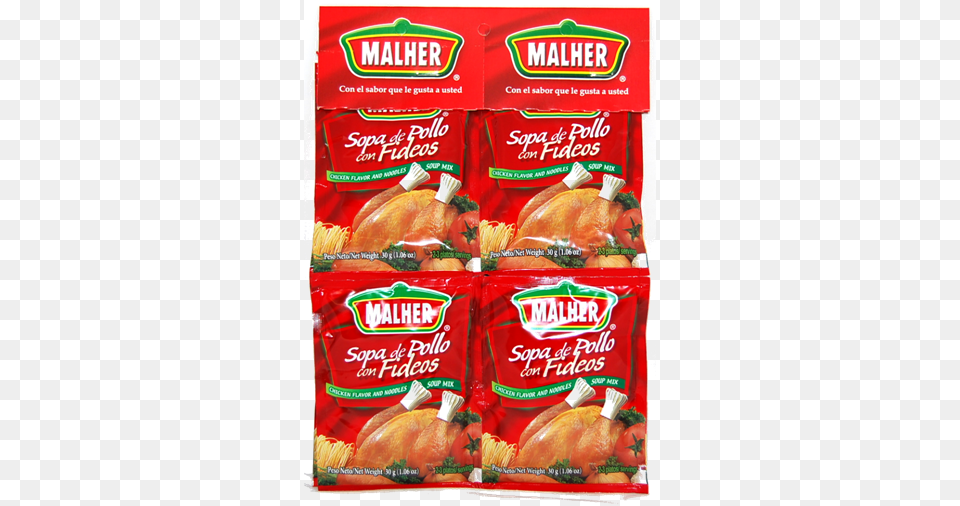 Malher Sopita De Pollo Malher Soup Mix Chicken Flavor And Noodles 21 Oz, Food, Ketchup, Meal Png Image