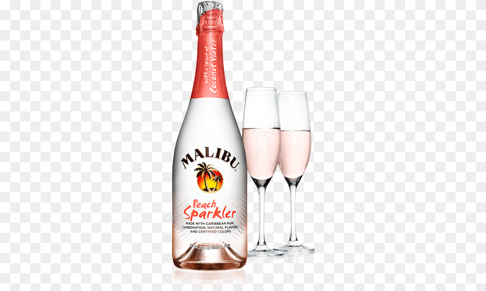 Malibu Sparkling Rum, Glass, Food, Ketchup, Alcohol Free Transparent Png