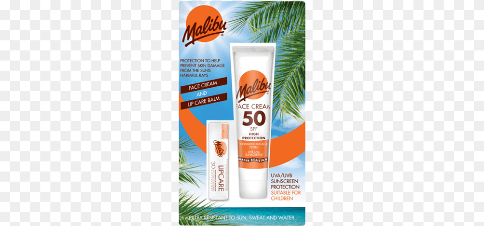 Malibu Sun Lotion For Face Lip Balm, Bottle, Cosmetics, Sunscreen, Advertisement Png
