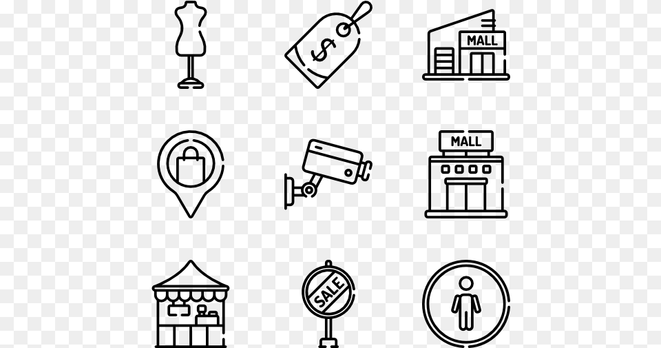 Mall Shopping Center Resume Icons, Gray Free Png Download