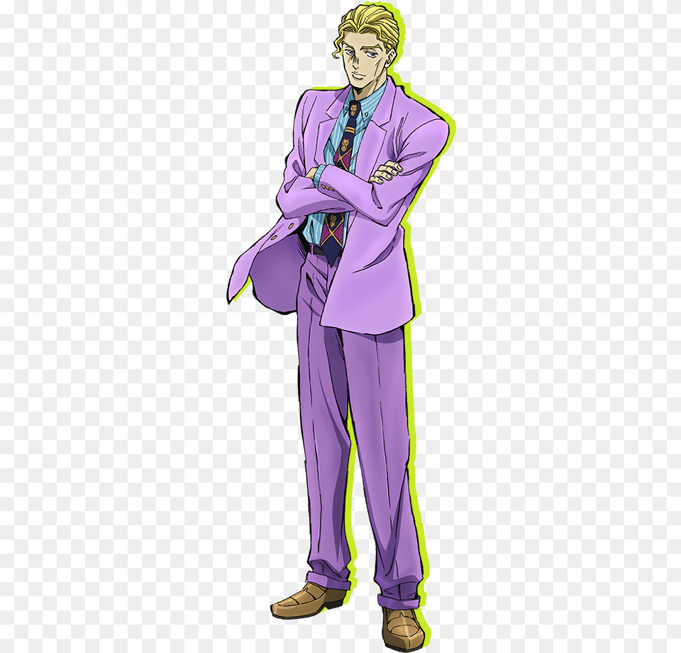 Malted Assigned Johoe Birth Yoshikage Kira, Formal Wear, Purple, Book, Publication Png