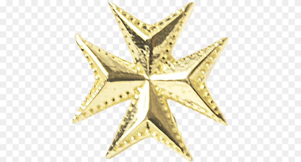 Maltese Cross 18 Carat Yellow Gold Emblem, Symbol, Star Symbol, Blade, Dagger Free Transparent Png