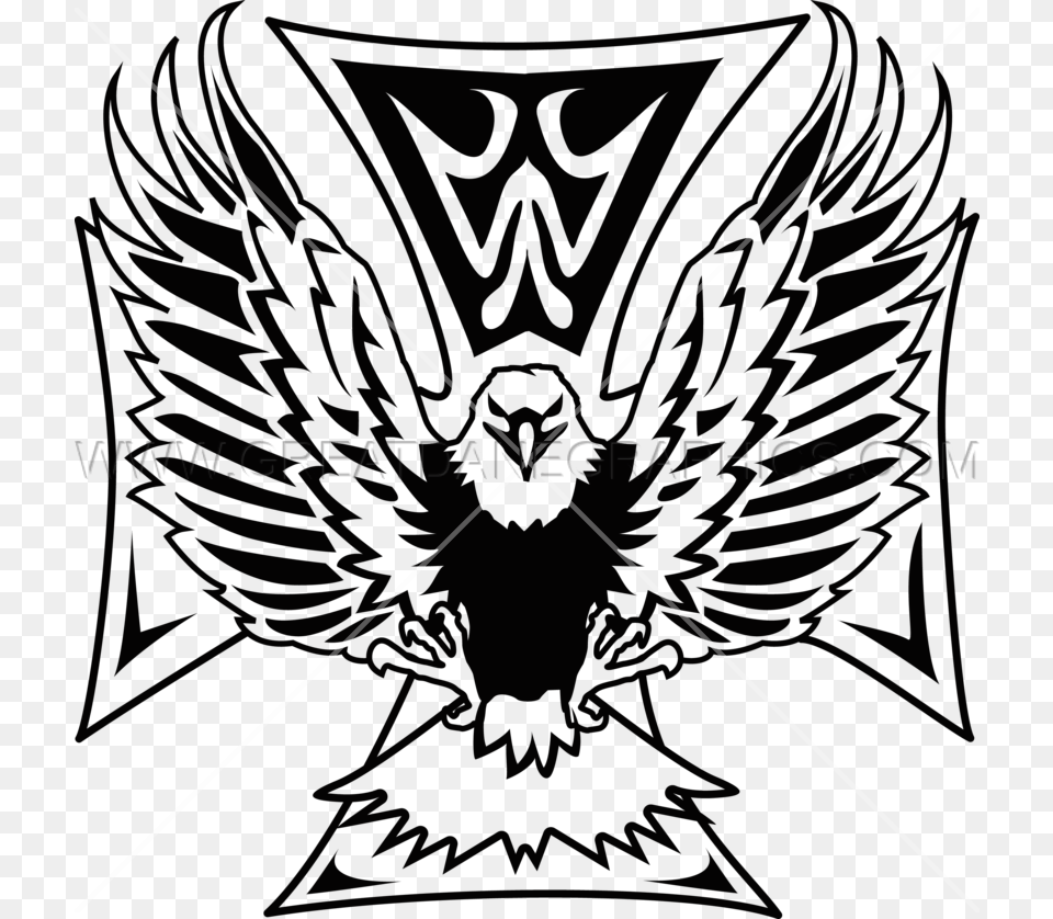 Maltese Cross Flying Eagle Production Ready Artwork For T Shirt, Emblem, Symbol, Logo Png Image