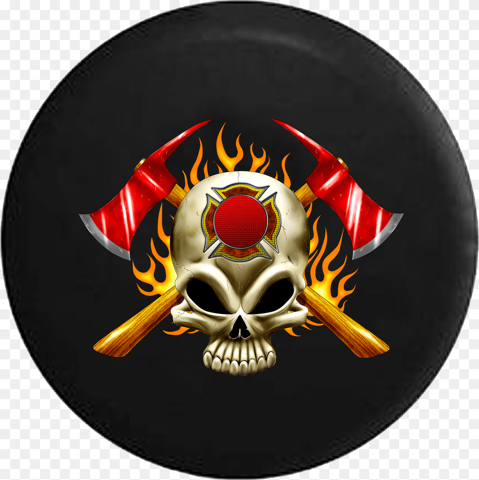 Maltese Cross On Skull Crossed Axes Fire Fighter Rv Skulls On Firefighter Belt Buckles, Emblem, Symbol, Device, Hammer Free Png