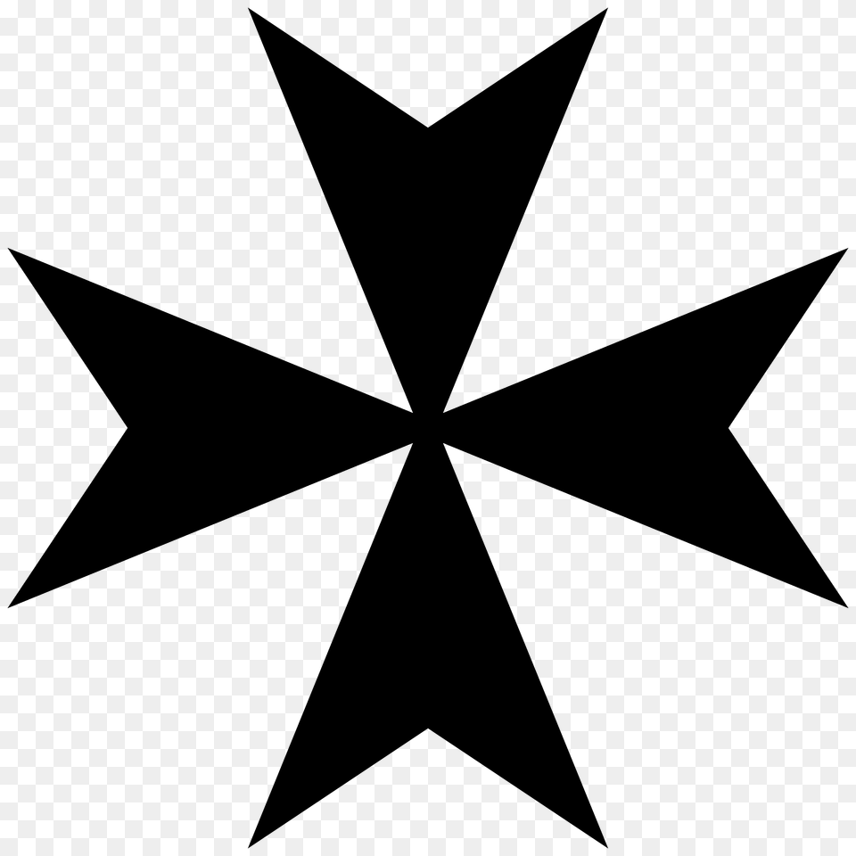 Maltese Cross Silhouette, Star Symbol, Symbol, Leaf, Plant Free Transparent Png