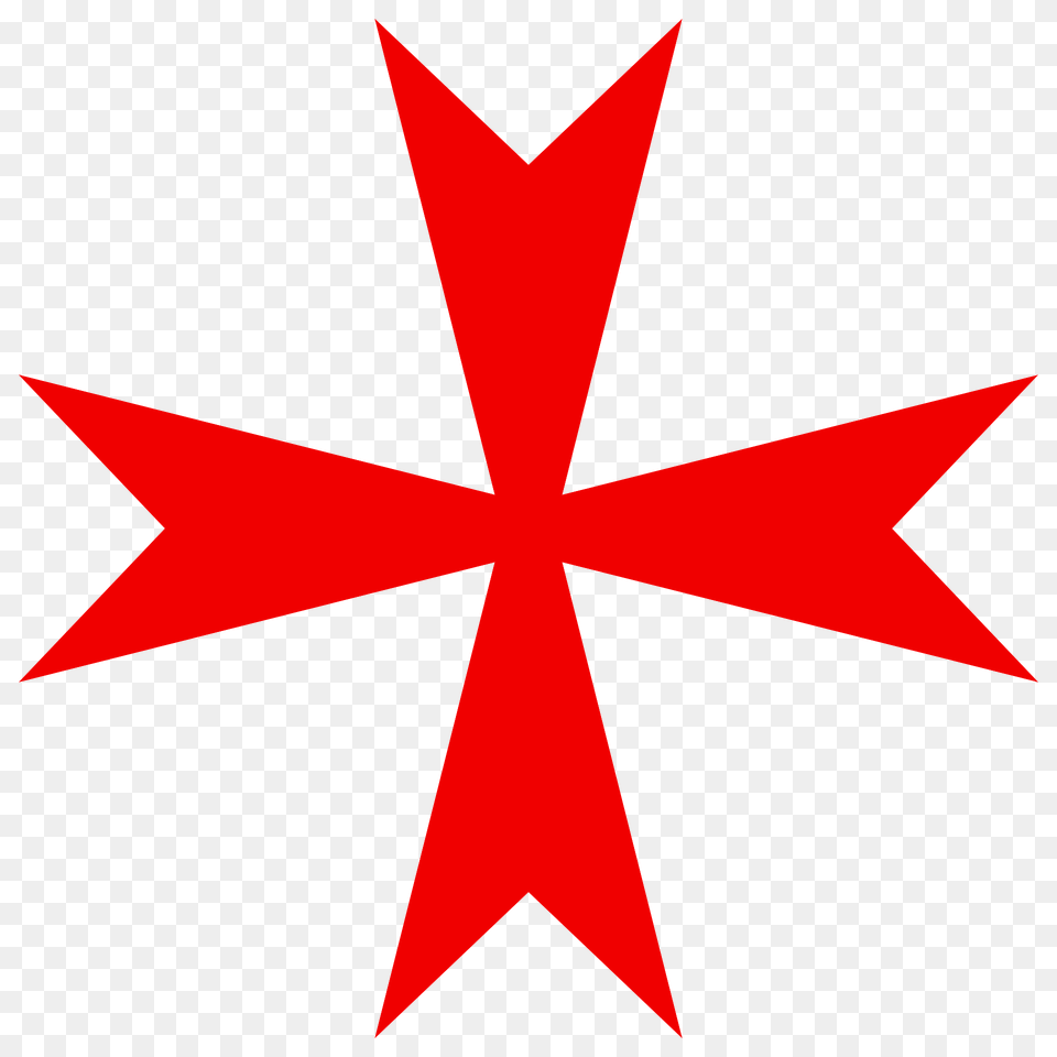 Maltese Cross Variant Red Clipart, Star Symbol, Symbol, Leaf, Plant Png