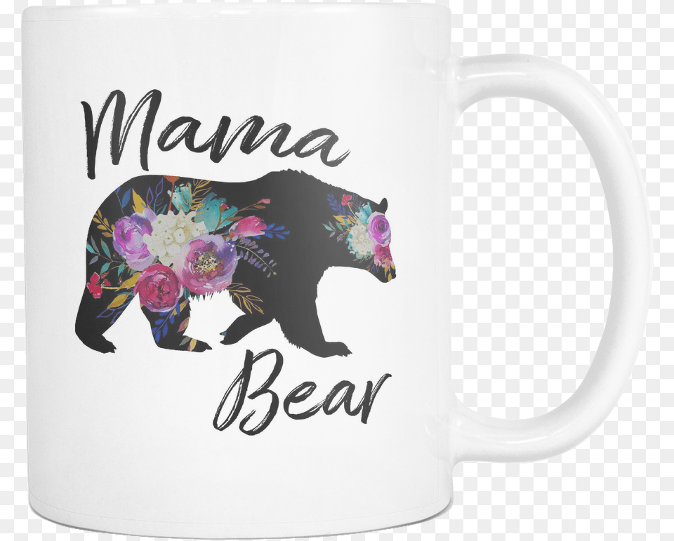 Mama Bear Floral Silhouette Coffee Mugs Magic Mug, Cup, Baby, Person, Beverage Free Png