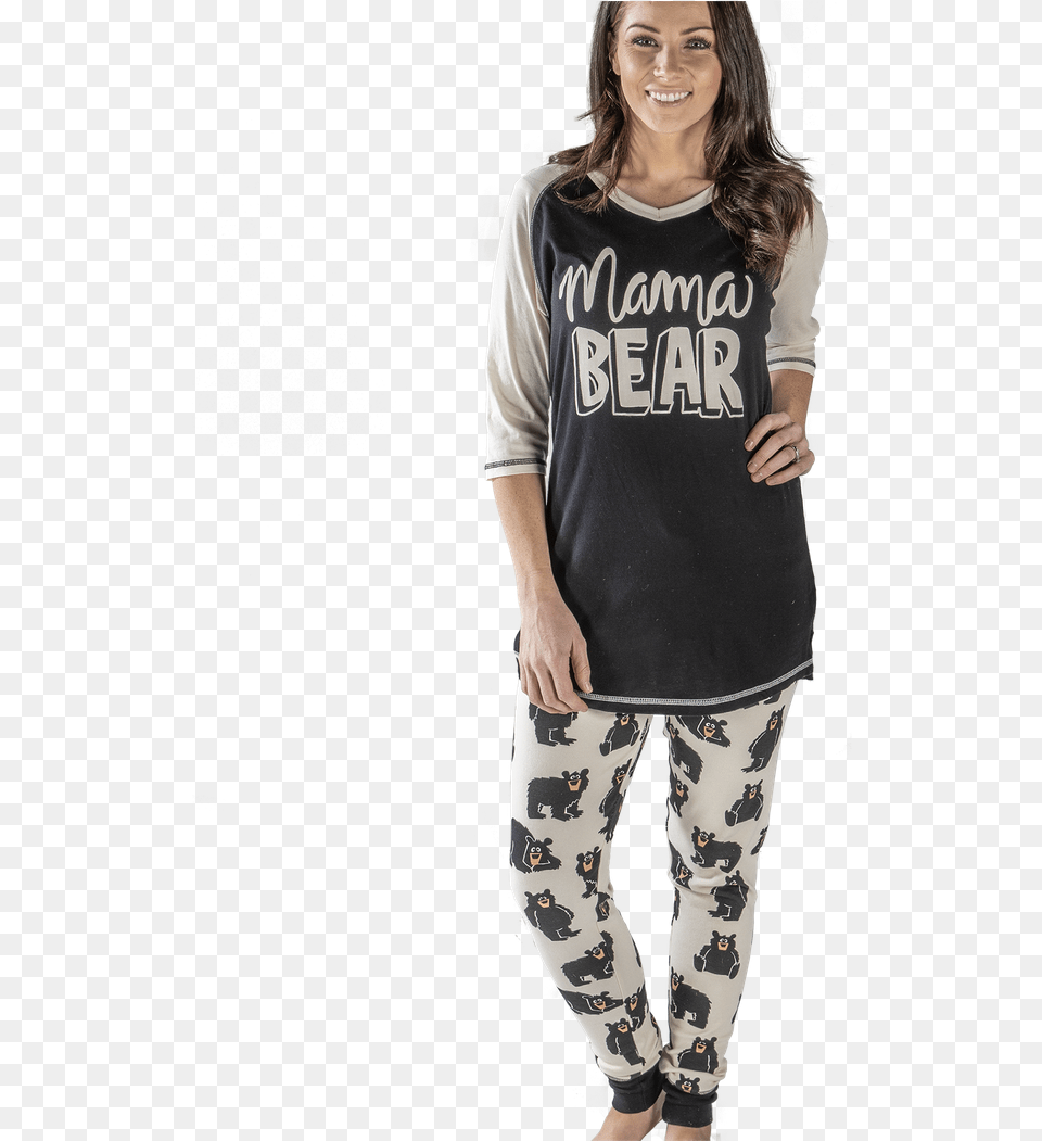 Mama Bear Pajamas, Clothing, T-shirt, Pants, Sleeve Png