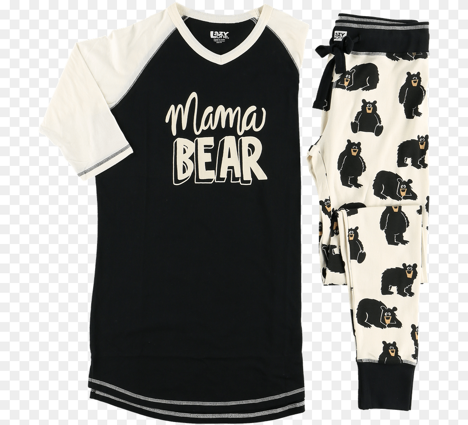 Mama Bear Pattern, T-shirt, Shirt, Clothing, Animal Free Transparent Png