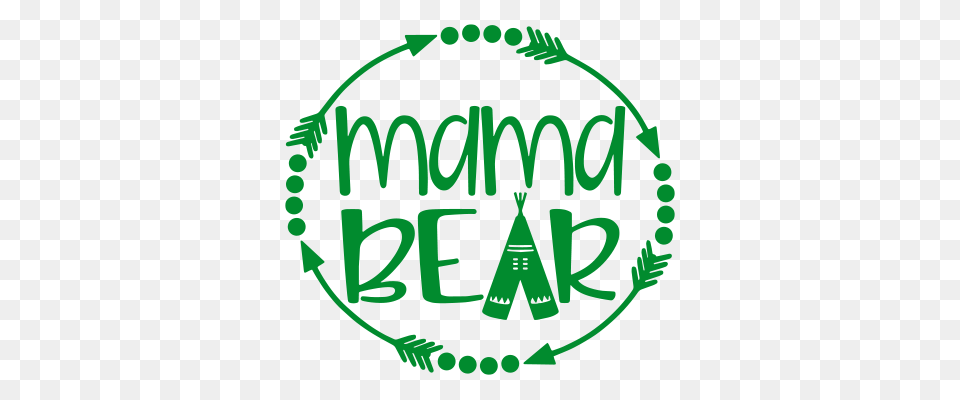 Mama Bear With Arrows And Teepee Vinyl Decal Sticker, Green, Logo, Ammunition, Grenade Png
