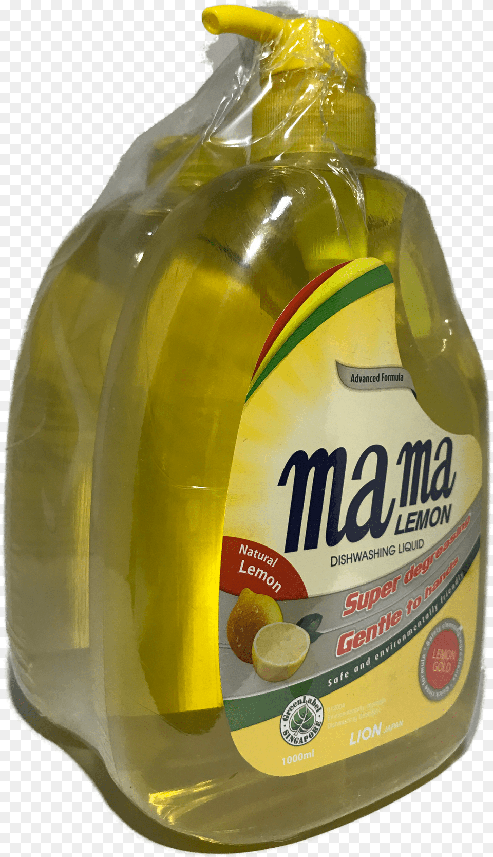 Mama Lemon Dishwashing Liquid Gold With Refill 1l Fruit Png Image
